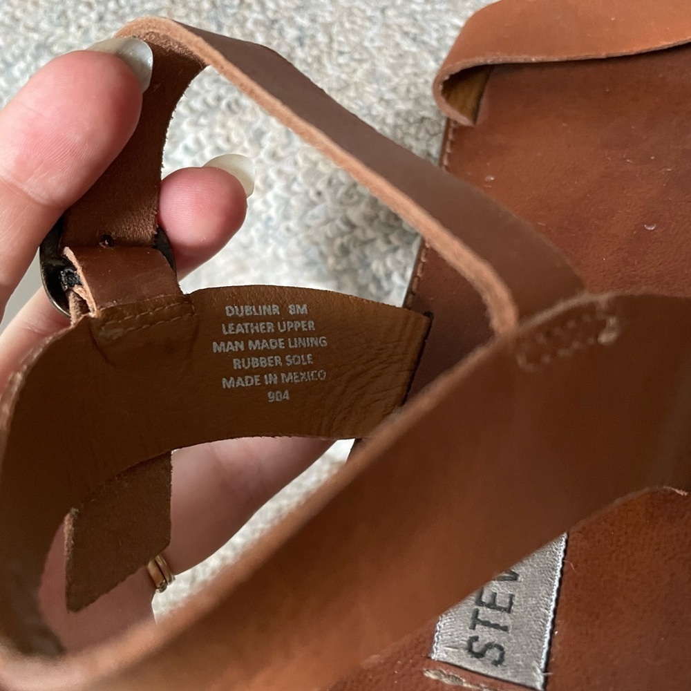 Steve Madden Dublin leather gladiator feminine Cottagecore coquette sandals 8 - Picture 6 of 11